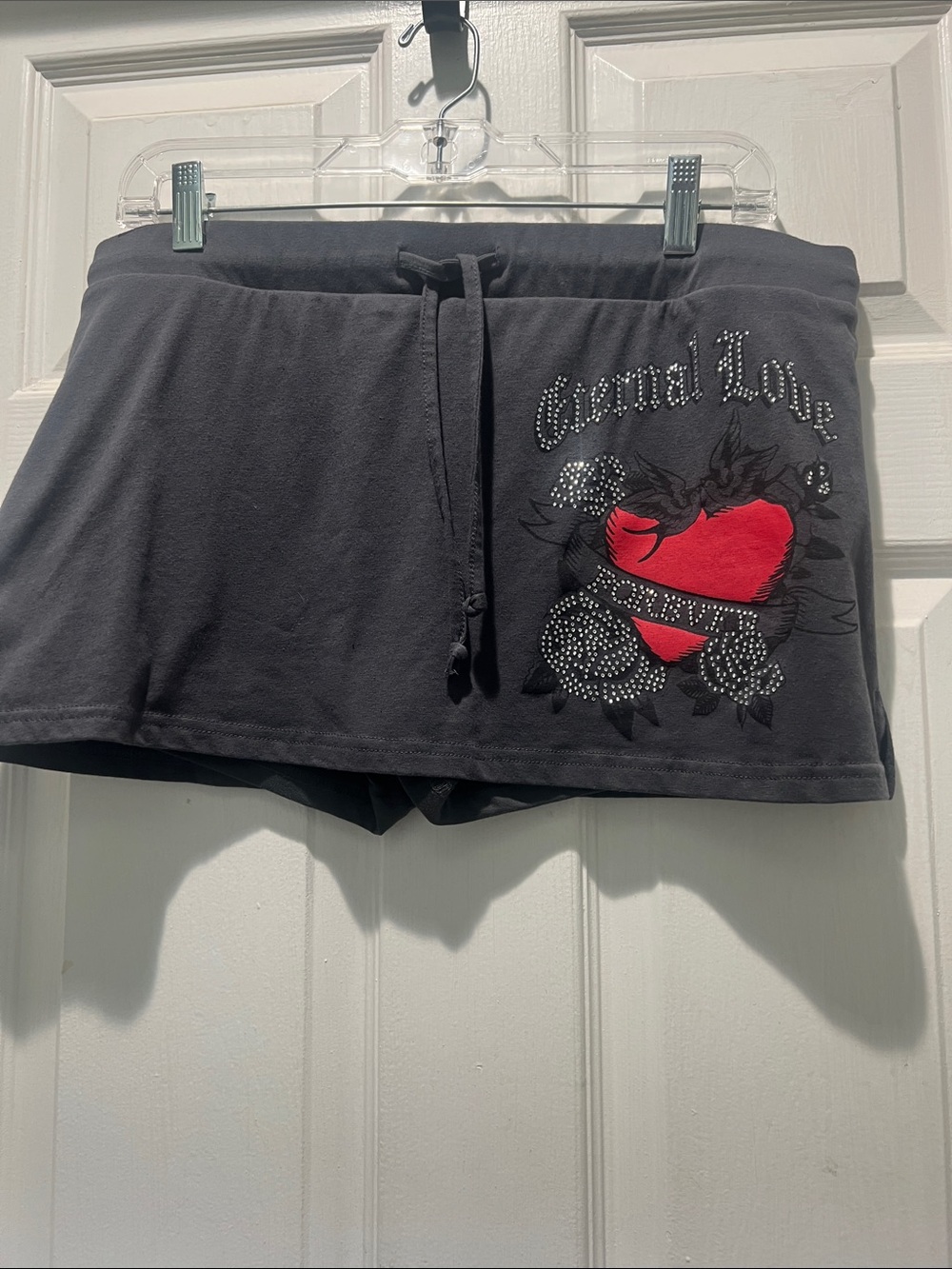 Urban Weekend Black Skort Shorts with Red Heart Graphic